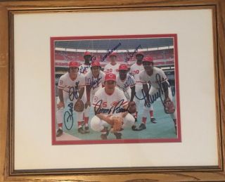 Pete Rose Cincinnati Reds Team Autographed Memorabilia Framed Picture