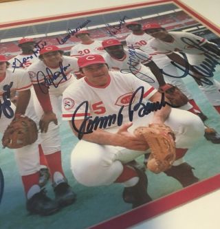 Pete Rose Cincinnati Reds Team Autographed Memorabilia Framed Picture 4