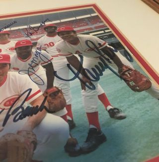 Pete Rose Cincinnati Reds Team Autographed Memorabilia Framed Picture 5
