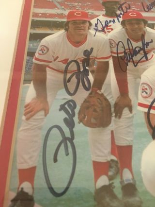 Pete Rose Cincinnati Reds Team Autographed Memorabilia Framed Picture 8