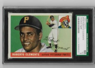 1955 Topps Roberto Clemente Pittsburgh Pirates 164 Sgc 60 Ex 5 Baseball Card