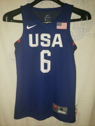Youth / Women ' s Lebron James Team USA Nike Jersey Sz.  M 3
