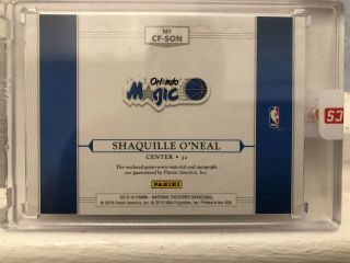2015 National Treasures Shaquille O’Neal Game Worn Patch On Card Auto 25/25 2