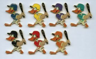 7 Little League Pins; Daffy Duck From Looney Tunes Set Oh 5