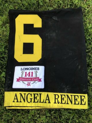 ANGELA RENEE 2015 KENTUCKY OAKS RACE WORN SADDLE CLOTH 2
