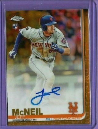 2019 Topps Chrome Jeff Mcneil Gold Refractor Rookie Auto 14/50