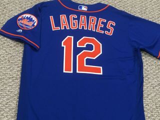 Juan Lagares Size 46 12 2018 York Mets Game Jersey Issue Home Blue Mlb Holo