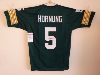 Paul Hornung Signed Auto Green Bay Packers Green Jersey Jsa Autographed