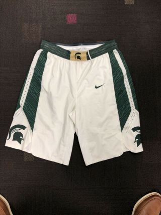 Nike Michigan State Basketball Authentic Game Worn Shorts M 38 Exclusive Rare