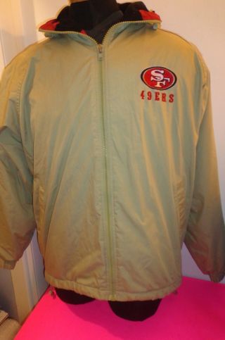 San Francisco 49ers Nfl Vintage Pro Player Hooded Parka Jacket Mens Size Xl