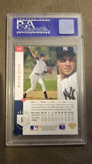 1993 SP Foil 279 Derek Jeter York Yankees RC Rookie PSA 9 card 2