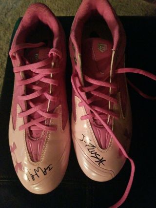 Nyjer Morgan Autographed Game 2011 Pink Mother 