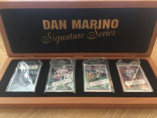 Dan Marino Autographed Signature Series Porcelain 4 Card Set.  Numbered 36/1000