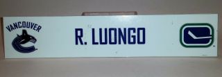 Roberto Luongo Vancouver Canucks Nhl Locker Room Game Nameplate