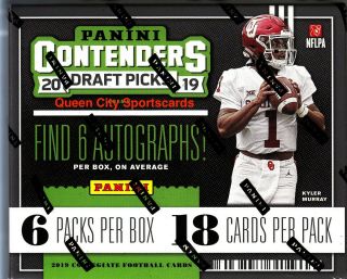 2019 Panini Contenders College Draft Picks Football Factory Hobby Box