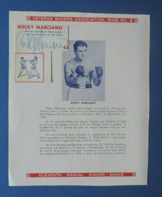 Rocky Marciano Signature Autograph Auto Jsa Loa
