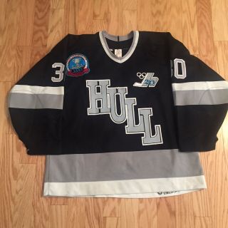 1992 - 93 Hull Olympics Game Worn Jersey - Qmjhl - Theirry Mayer - Enforcer