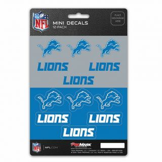 Detroit Lions Stickers Die Cut Mini Decals 12 - Pack Sticker Sheet