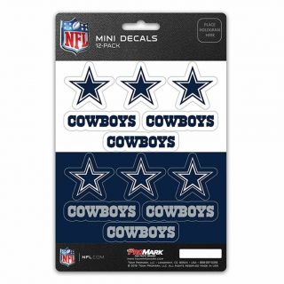 Dallas Cowboys Stickers Die Cut Mini Decals 12 - Pack Sticker Sheet