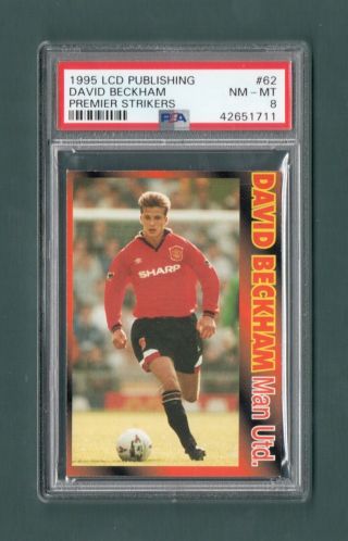 David Beckham 1995 Rookie Card - Lcd Publishing Premier Strikers - Psa 8 - Rc