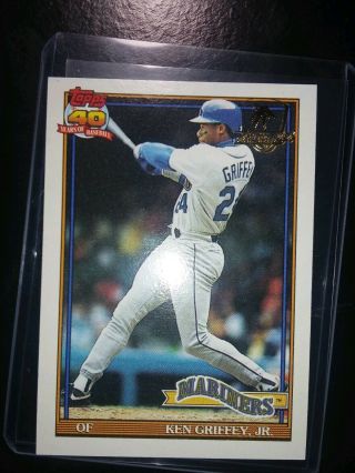 Ken Griffey Jr 1991 Topps Desert Shield Card Baseball Ssp Gold Foil 