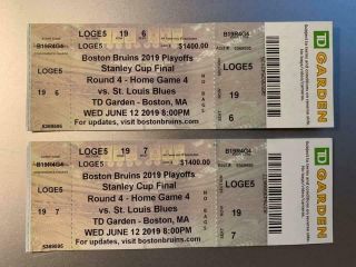 Rare 2 2019 Stanley Cup Finals Game 7 Tickets Blue Vs Bruins Fv $1,  400 Each