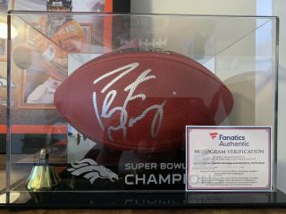 Peyton Manning Autographed Wilson “the Duke” Nfl Football W/ Display Case &