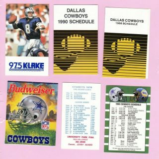 Dallas Cowboys Pocket Schedule Set Of 6 Different Coors Budweiser Napa