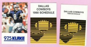 DALLAS COWBOYS POCKET SCHEDULE SET OF 6 DIFFERENT COORS BUDWEISER NAPA 2