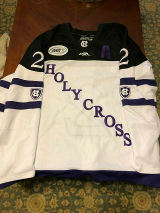 Holy Cross Home Game Wrn Hockey Jersey 2 Bolton " A " Gemini 56 Ah Patch