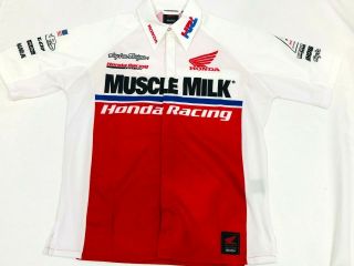 Honda Racing Muscle Milk Pit Collard Shirt - Size: Small Troy Lee Design