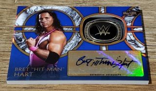 2018 Topps Wwe Legends Bret Hit Man Hart Hall Of Fame Ring Auto 22/25 Made