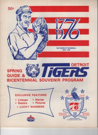 1976 Detroit Tigers Spring Guide & Bicentennial Program,  Training