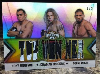 2013 Topps Ufc/knockout Tony Ferguson (1/9) (gold) Triple Relic Card Sick