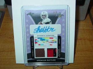 Spencer Rattler 2019 Leaf Metal All American Bowl Triple Relic Auto 3/3 Oklahoma