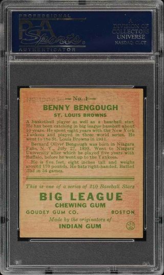1933 Goudey Benny Bengough 1 PSA 7 NRMT (PWCC) 2