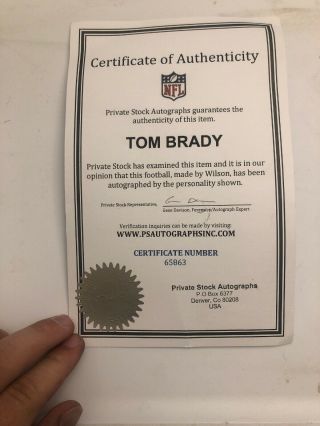 Tom Brady Signed Football With Authentication 5