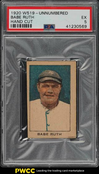 1920 W519 - 2 Strip Card Babe Ruth Unnumbered Psa 5 Ex (pwcc)