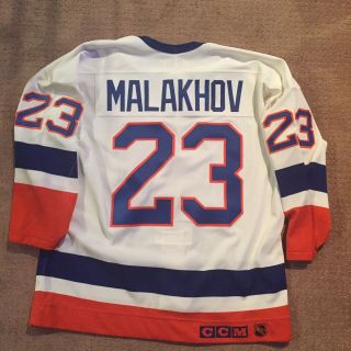 Ccm York Islanders Vladimir Malakhov Authentic Hockey Jersey Mens Size 48