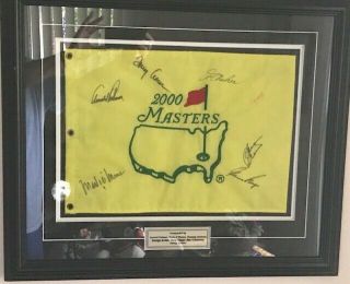Arnold Palmer,  Gary Player,  Ben Crenshaw And Others Signed Masters Flag