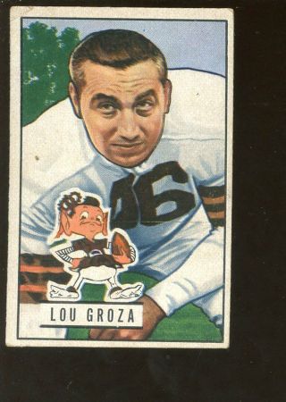 1951 Bowman Football Card Card 75 Lou Groza