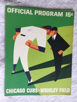 1966 Chicago Cubs Scorecard Baseball Philadelphia Phillies Banks Program Vintage