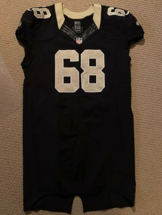 2012 Orleans Saints Game Worn Jersey 68 Aderious Simmons - Size 52 - Asu