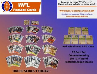 World Football League Wfl Card Set - Series 1 1974 Usfl Nfl Afl