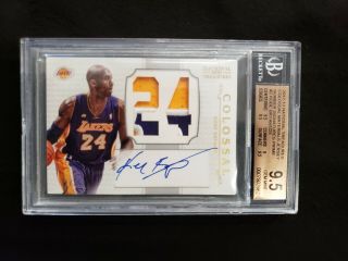 Kobe Bryant 2012 - 13 National Treasures Game Patch Auto 21/25 Bgs 9.  5 10 Lakers