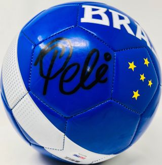 Pele Autograhped Nike Brazil Soccer Ball Signed - Psa Dna Itp