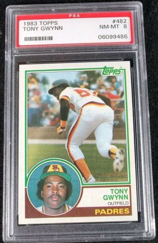1983 Topps Tony Gwynn San Diego Padres 482 Baseball Card Graded Psa 8