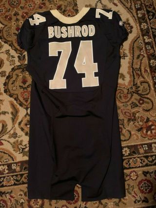 2012 Jermon Bushrod 74 Orleans Saints Game Worn Issued Nike Jersey Sz50