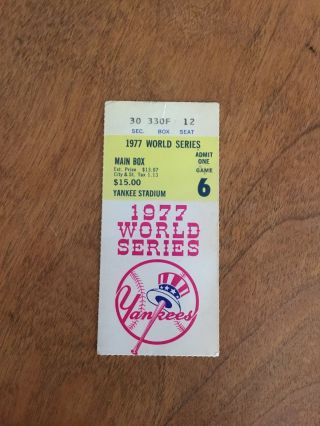 Reggie Jackson 1977 World Series 3 Hr Ticket Ny Yankees Ties Babe Ruth