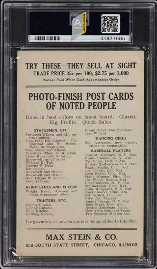 1909 - 17 PC758 Max Stein Postcard Ty Cobb PSA 3 VG (PWCC - A) 2